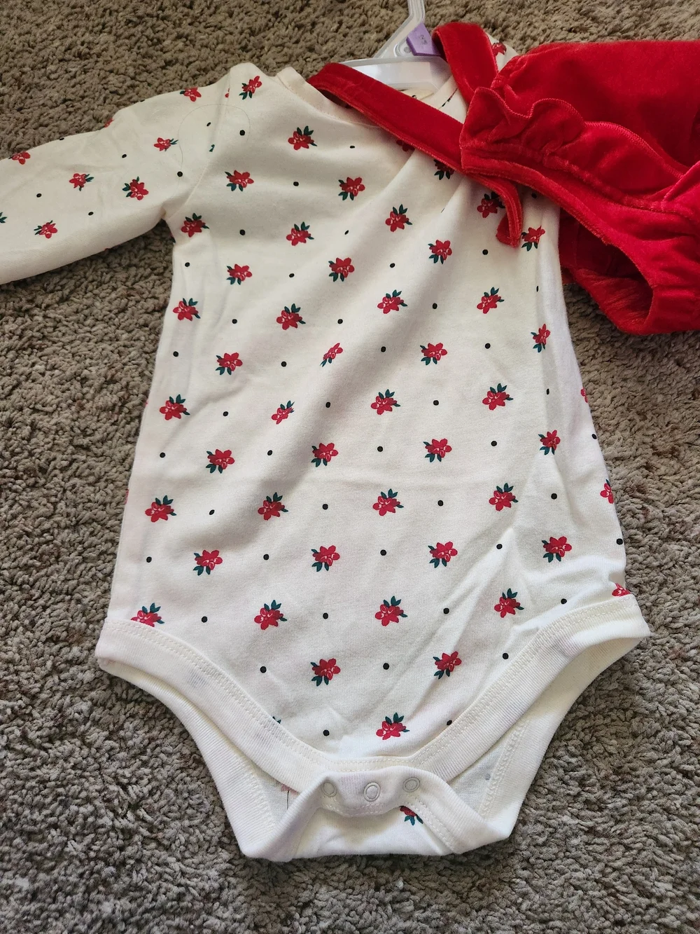 wonder nation Red Ruffle Overalls Set For Girls Size 12M